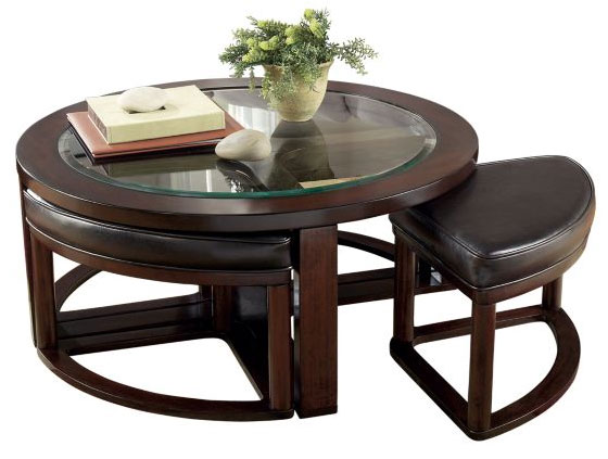Round Cocktail with Ottoman
